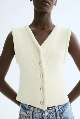 Button-Front Sweater Vest
