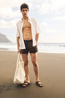 Embroidered-Pattern Swim Shorts