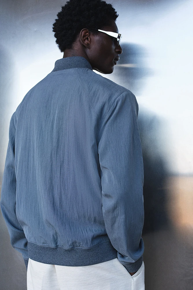 Regular-Fit Lyocell-Blend Bomber Jacket