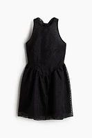 Embroidered Halterneck Dress