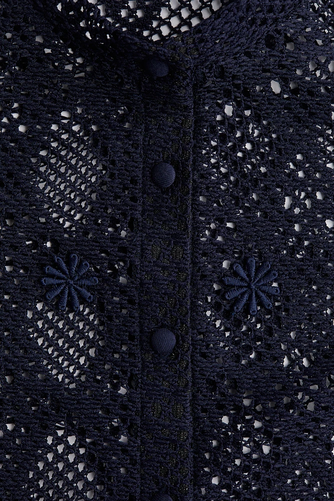 Hole-patterned cardigan