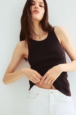 Ribbed Silk-Blend Tank Top