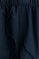 Linen-Blend Drawstring Pants