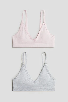 2-Pack Picot-Trimmed Crop Tops