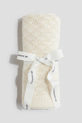 Pointelle Silk-Blend Baby Blanket