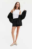 High-Waist Eyelet-Embroidered Shorts