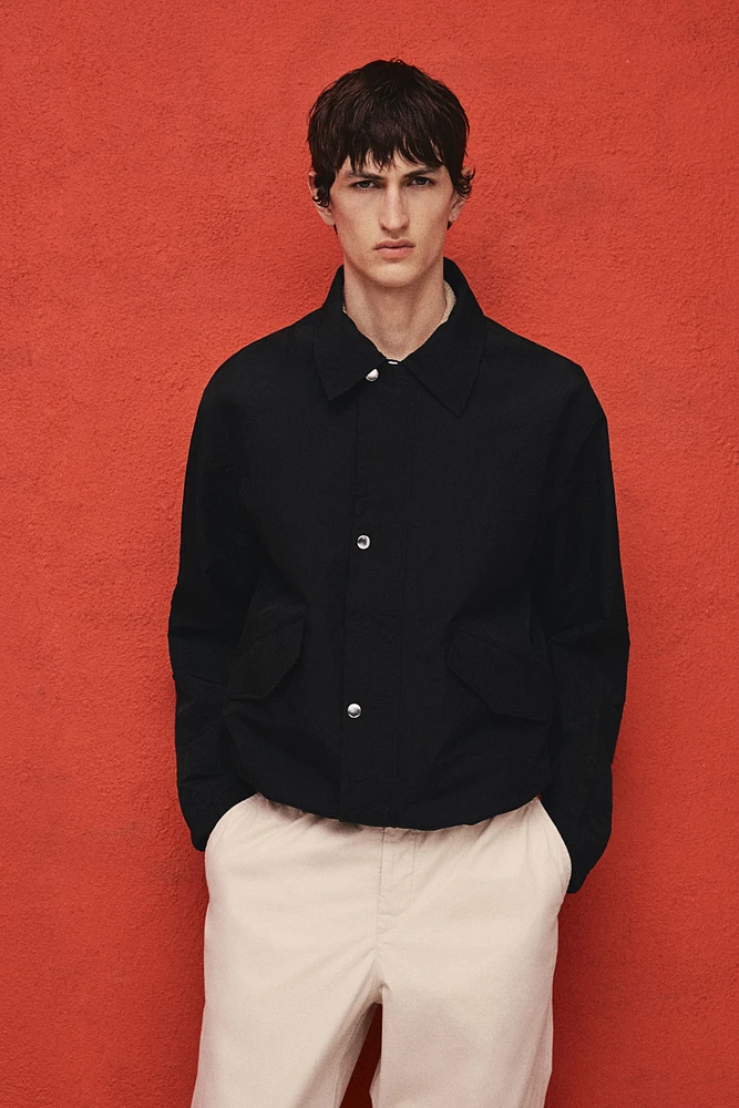 Veste utilitaire en nylon à coupe régulière