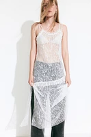 Ruffle-trimmed Lace Dress