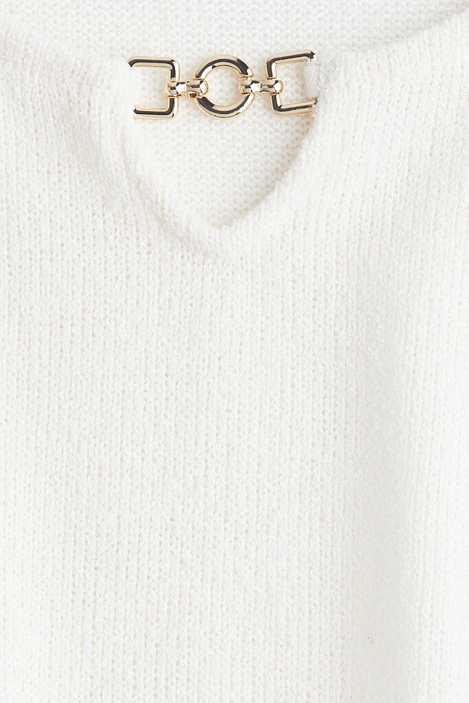 Knit Dress with Flared Skirt
