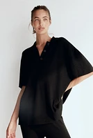Pointelle-Knit Polo Shirt