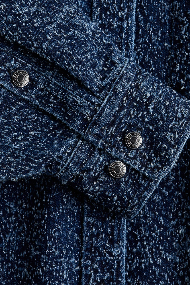 Oversized Bouclé Denim Jacket