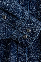 Oversized Bouclé Denim Jacket