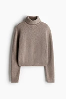 Rib-Knit Turtleneck Sweater