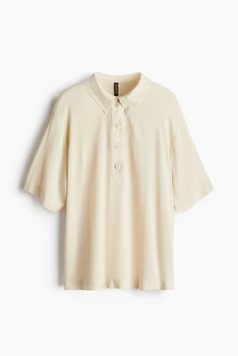 Sheer Crêpe Polo Shirt