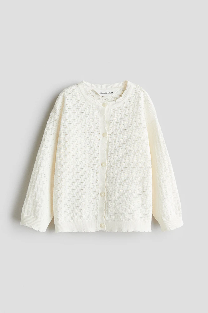 Chandail en tricot pointelle de coton