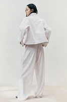 Pantalon large avec broderie anglaise