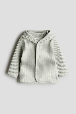 Waffled Cotton Cardigan