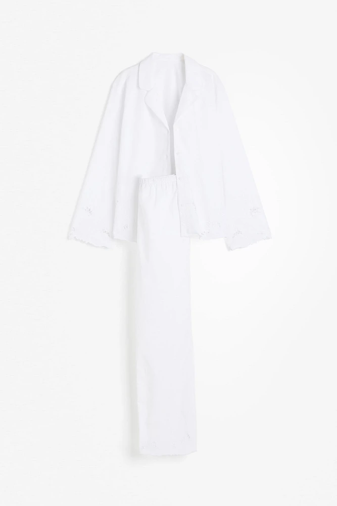 Pajamas with Eyelet Embroidery