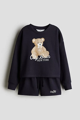 2-Piece Sweatshirt and Shorts Set