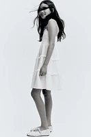 Smocked Ruffle-Trimmed Dress