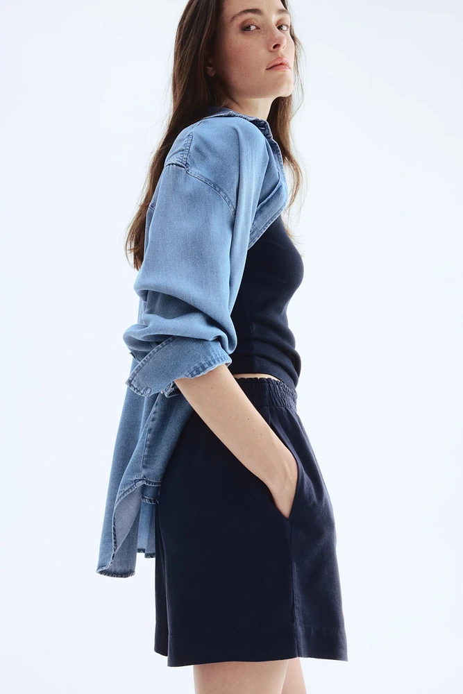 Linen-Blend Shorts