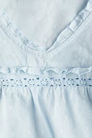 Ruffle-Trimmed Cotton Blouse