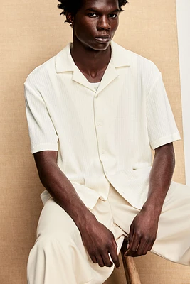Chemise froissée Coupe Classique avec col cubain