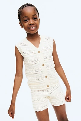 2-Piece Pattern-Knit Cotton Set