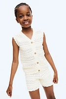 2-Piece Pattern-Knit Cotton Set