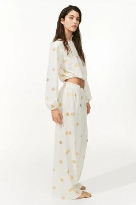 Crinkled Jersey Drawstring Pants