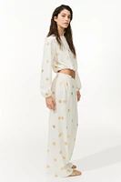 Crinkled Jersey Drawstring Pants