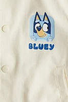 Twill Baseball Jacket with Printed Motif