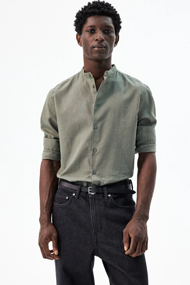 Regular-Fit Linen-Blend Shirt