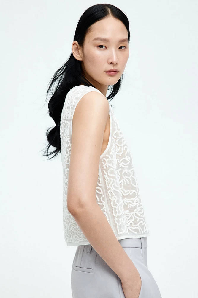 Sheer embroidered top