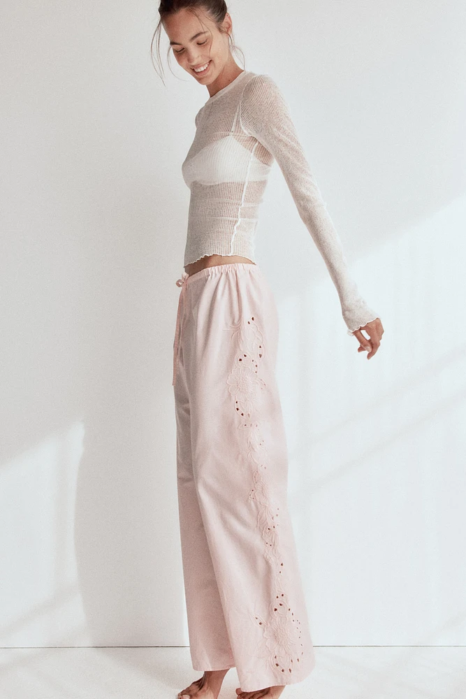 Embroidered Pajama Pants