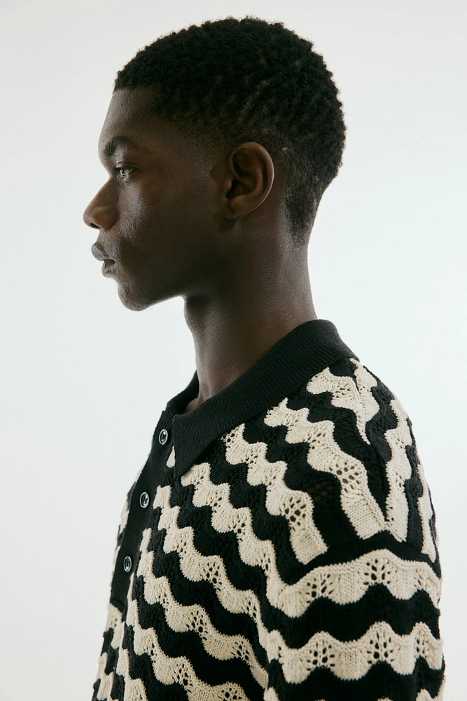 Regular-Fit Pointelle-Knit Polo Shirt