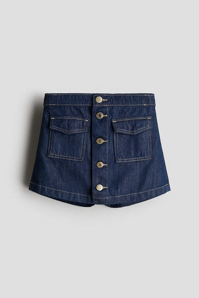 Cotton Denim Skort