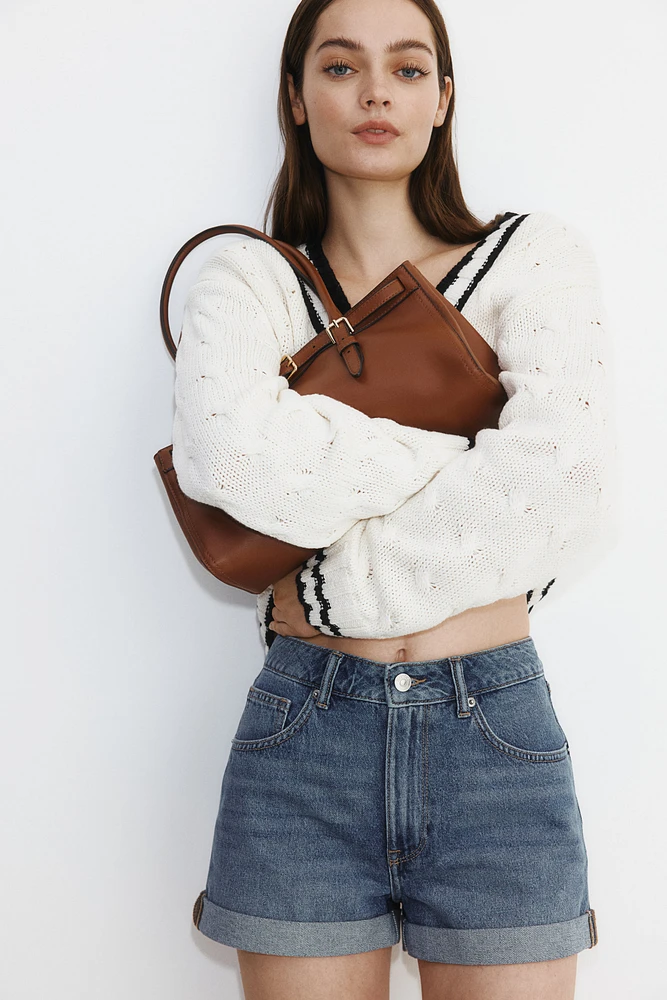 High-Waist Denim Shorts