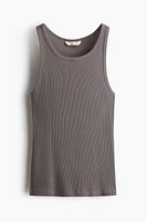 Ribbed Silk-Blend Tank Top