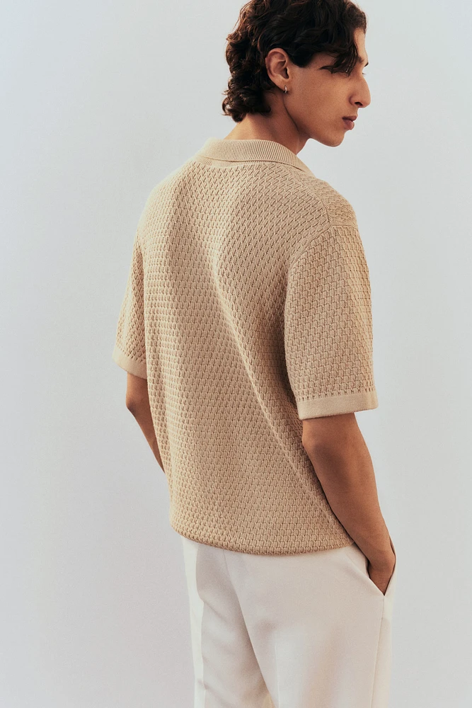 Regular-Fit Textured-Knit Resort Shirt