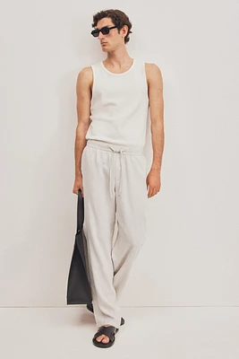 Relaxed Fit Linen-Blend Pants