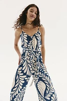 Tie-belt jumpsuit