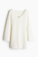 Knit Dress with Flared Skirt