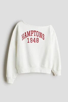 Oversized One-Shoulder Sweatshirt