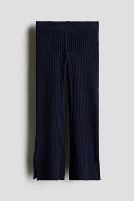 Flared Rib-Knit Pants