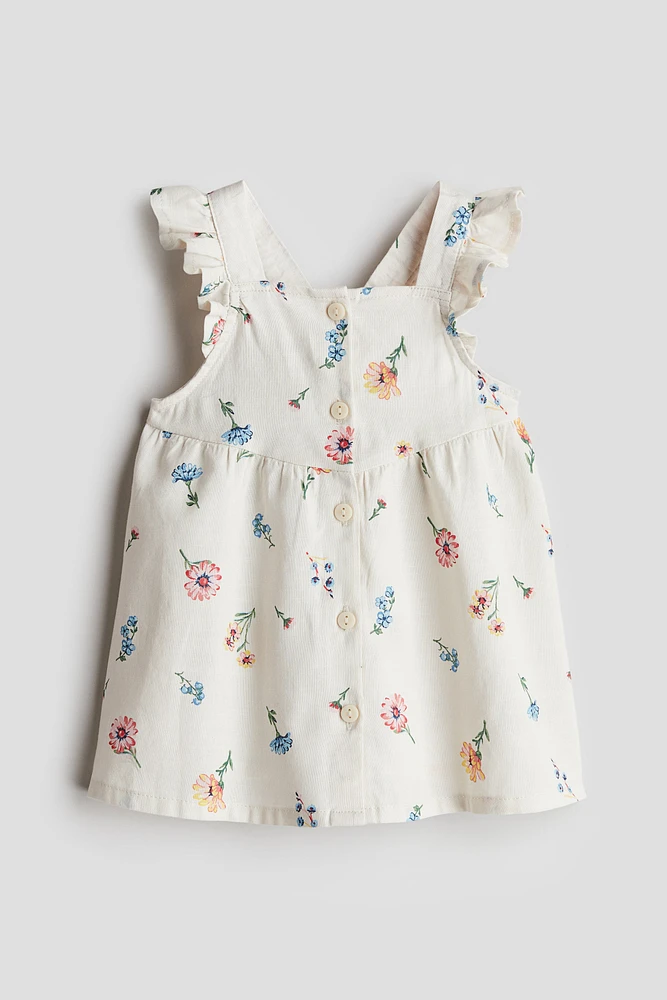 Ruffle-trimmed Cotton Dress