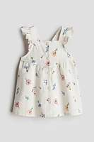 Ruffle-trimmed Cotton Dress