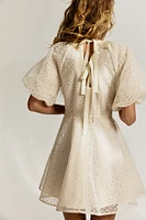 Embroidered Tie-Back Dress