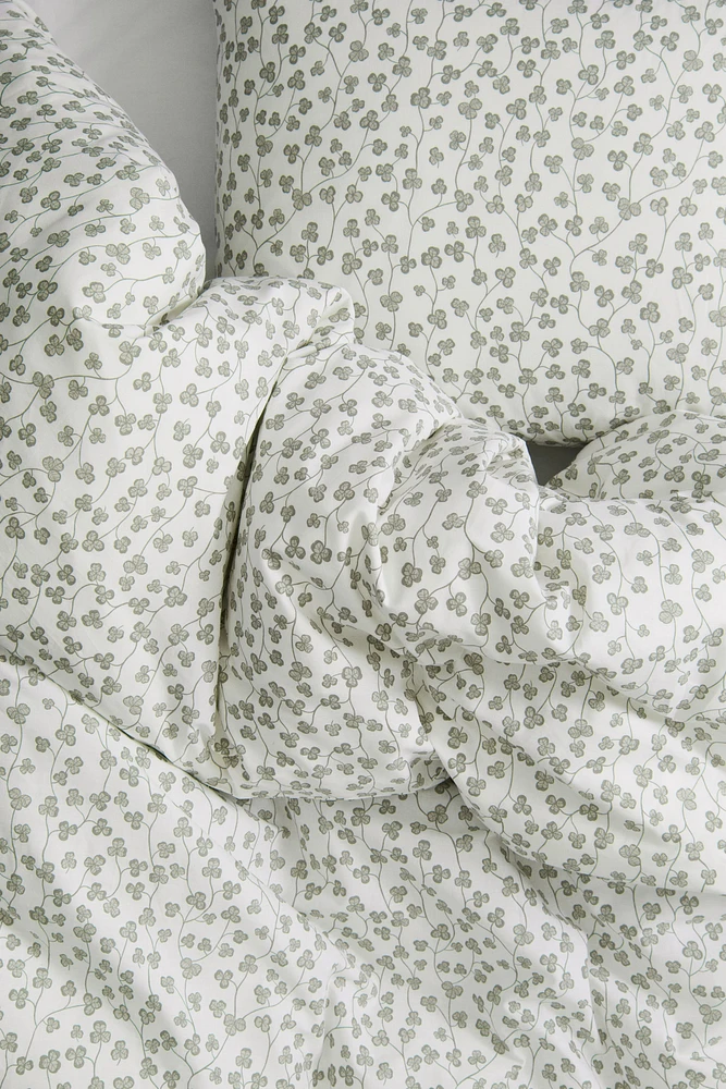 Patterned Cotton Twin Duvet Cover Set