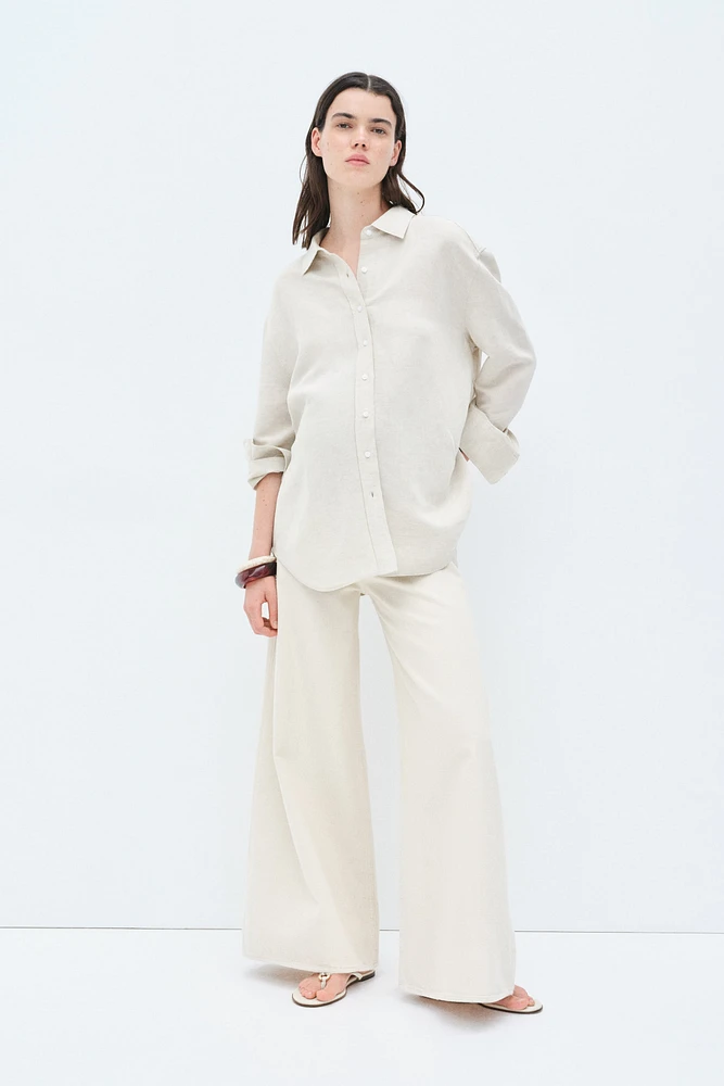 MAMA Before & After Linen-Blend Shirt